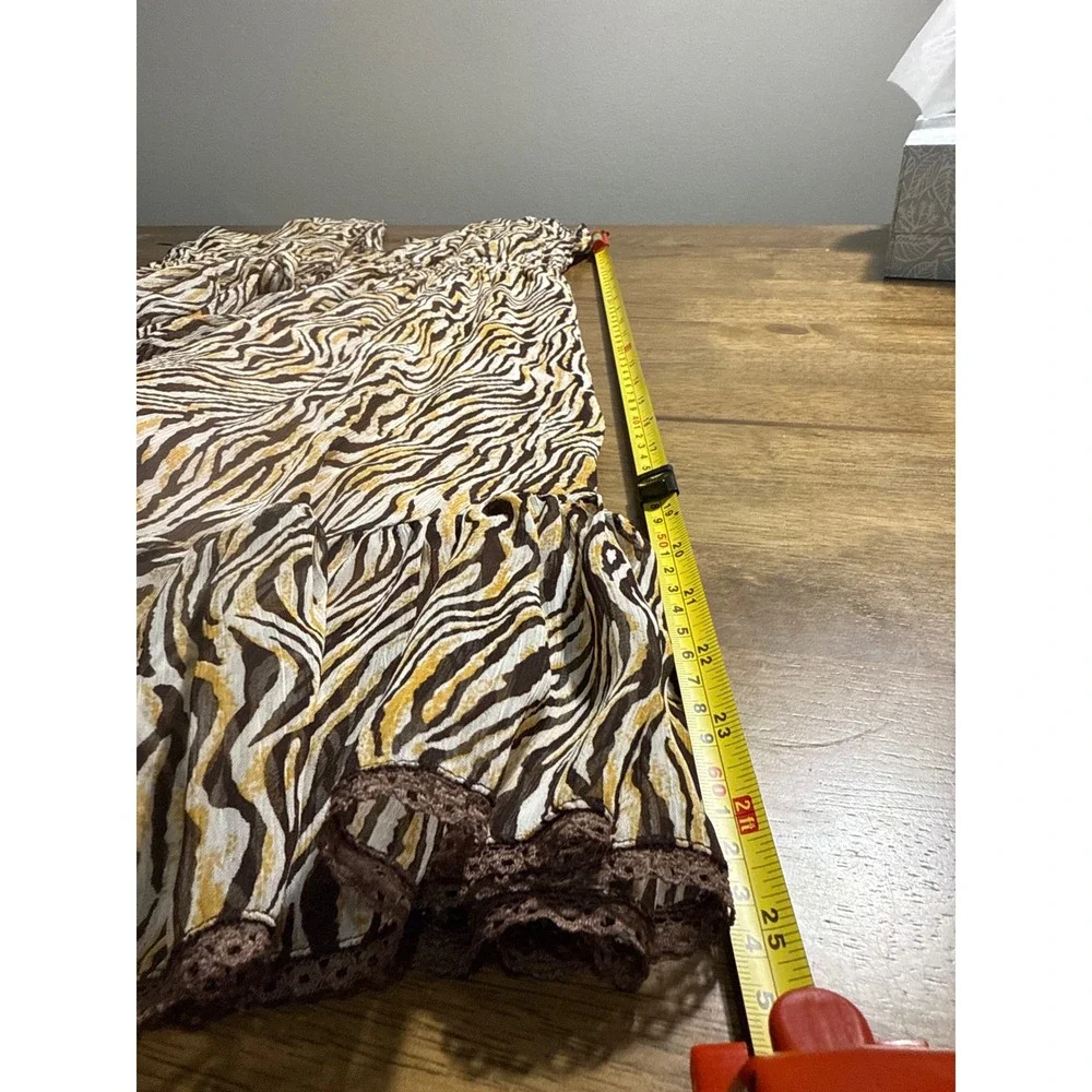 Moon Collection Dress Brown Yellow White Tiger Print Sleeveless Medium - Picture 9 of 9